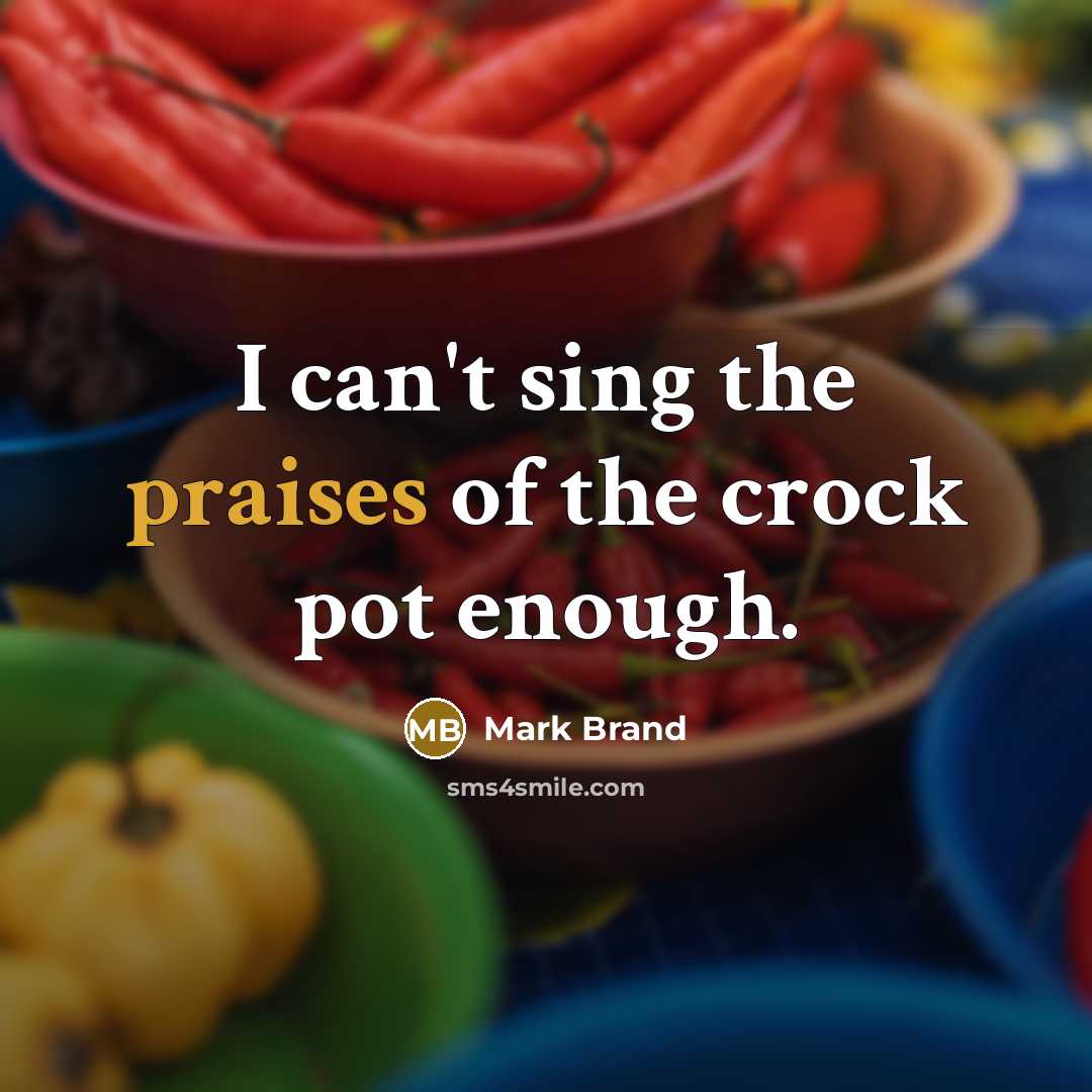 “I can't sing the praises of the crock pot enough.…” quote by Mark Brand