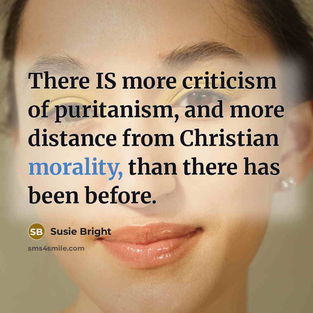 “There IS more criticism of puritanism, and more distance from…” quote by Susie Bright