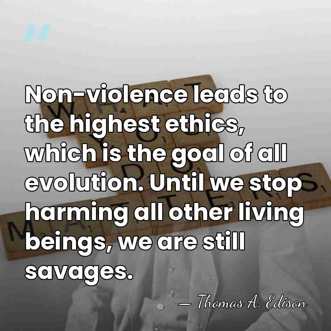 Non-violence leads to the highest ethics, which is the goal of all&hellip; - Thomas Edison