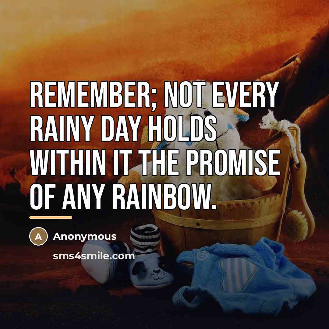 “Remember; not every rainy day holds within it the promise…” quote by Anonymous