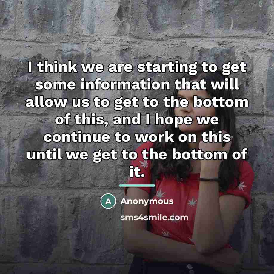 “I think we are starting to get some information that…” quote by Anonymous