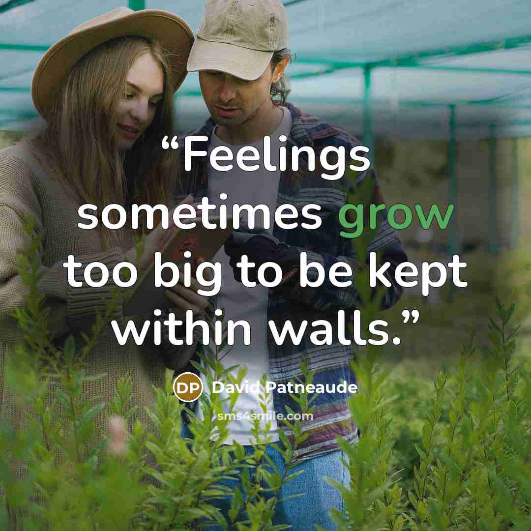 “Feelings sometimes grow too big to be kept within walls.” quote by David Patneaude
