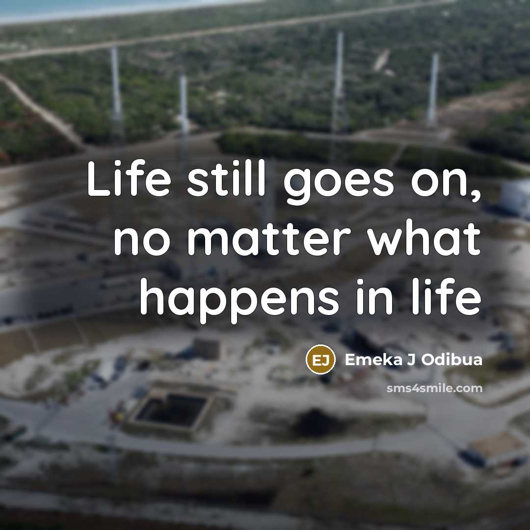 “Life still goes on, no matter what happens in life” quote by Emeka J Odibua