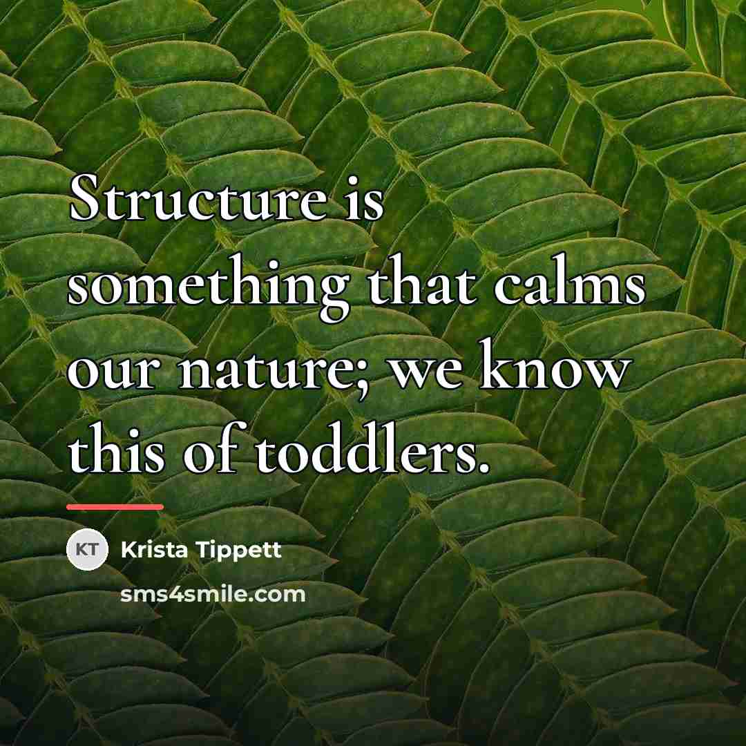 “Structure is something that calms our nature; we know this…” quote by Krista Tippett