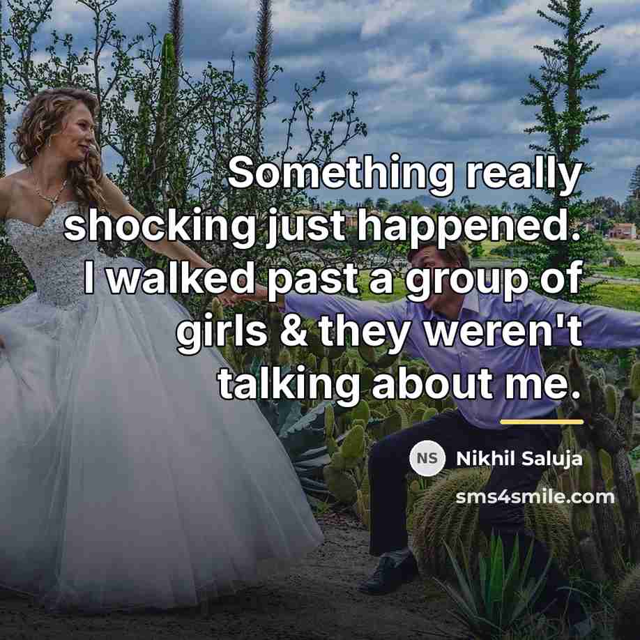 “Something really shocking just happened. I walked past a group…” quote by Nikhil Saluja