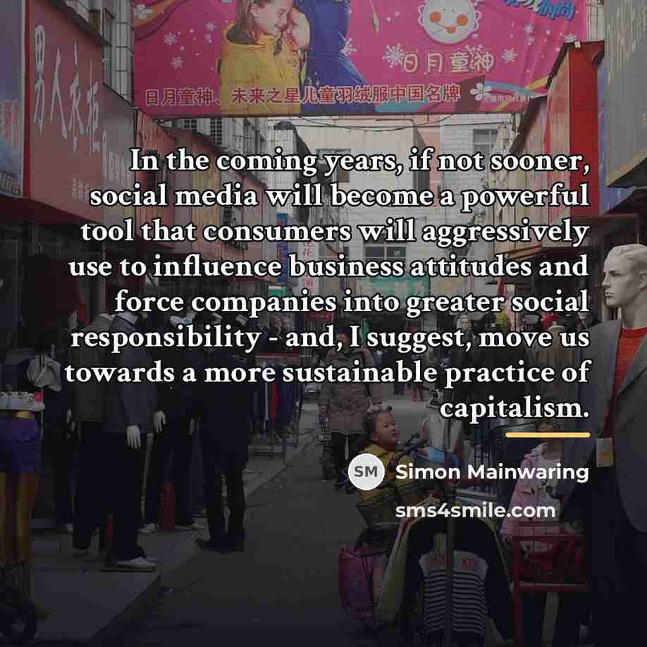 “In the coming years, if not sooner, social media will…” quote by Simon Mainwaring