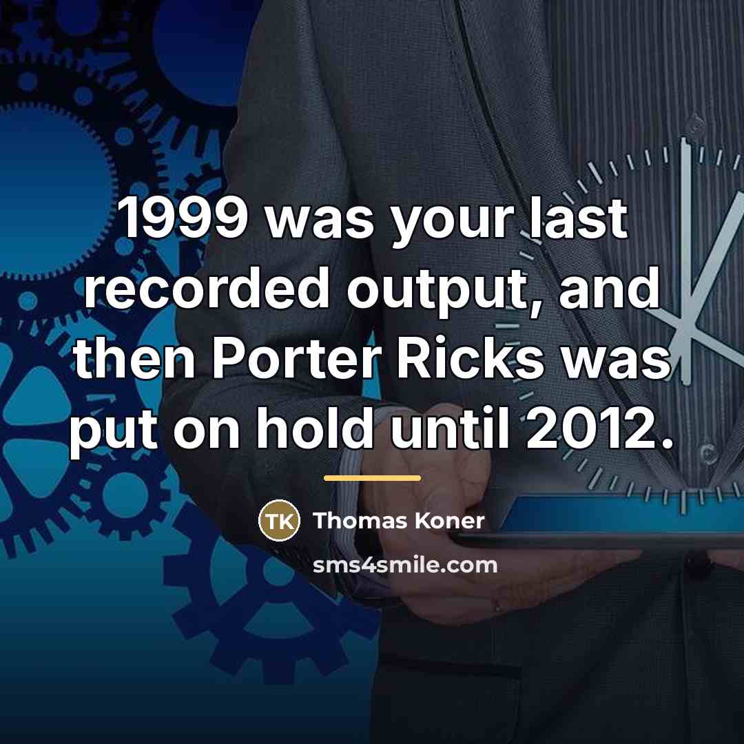 “1999 was your last recorded output, and then Porter Ricks…” quote by Thomas Koner