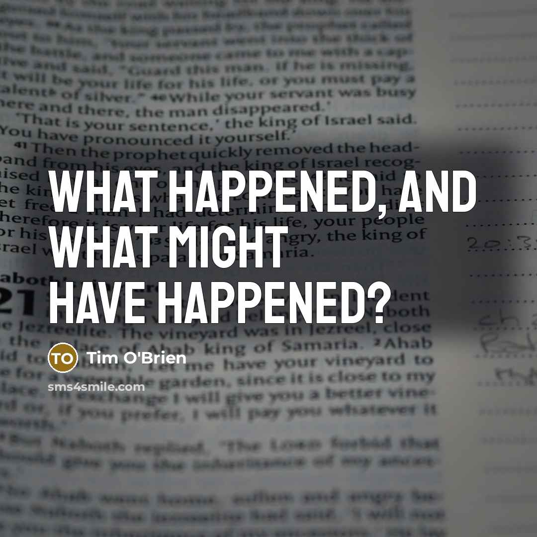“What happened, and what might have happened?…” quote by Tim O'Brien