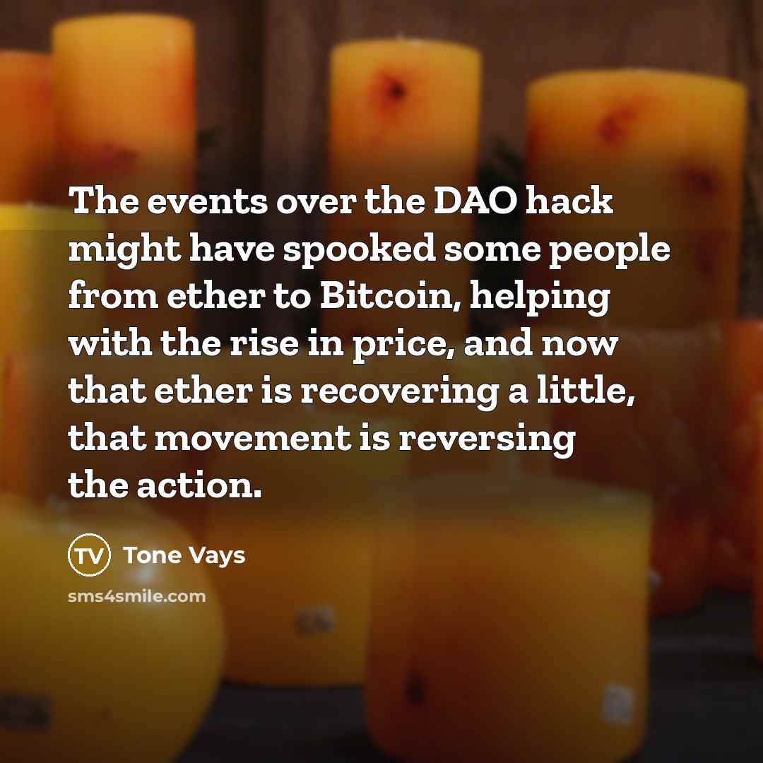 “The events over the DAO hack might have spooked some…” quote by Tone Vays