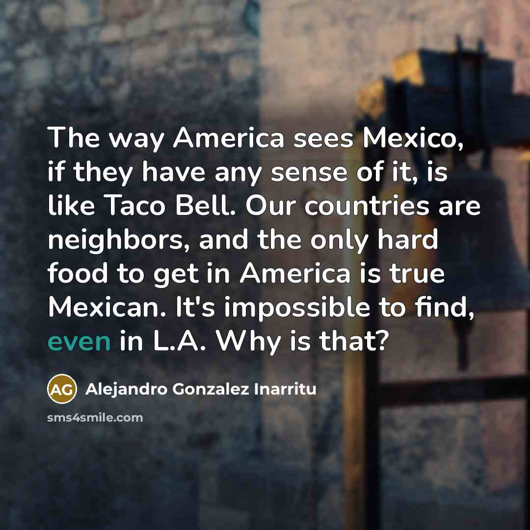 “The way America sees Mexico, if they have any sense…” quote by Alejandro Gonzalez Inarritu