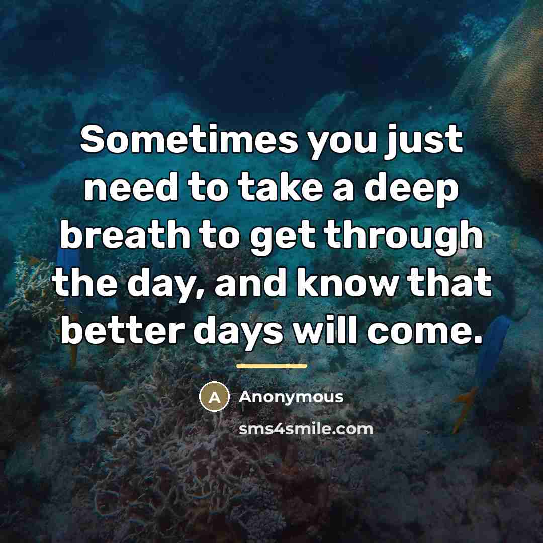 “Sometimes you just need to take a deep breath to…” quote by Anonymous