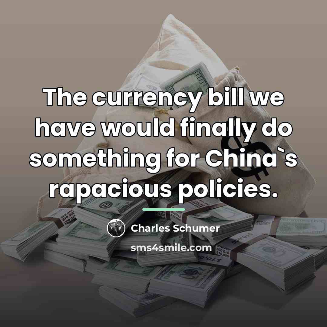 “The currency bill we have would finally do something for…” quote by Charles Schumer