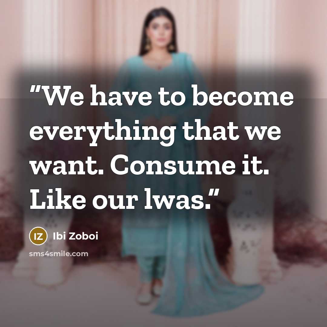 “We have to become everything that we want. Consume it. Like our lwas.” quote by Ibi Zoboi