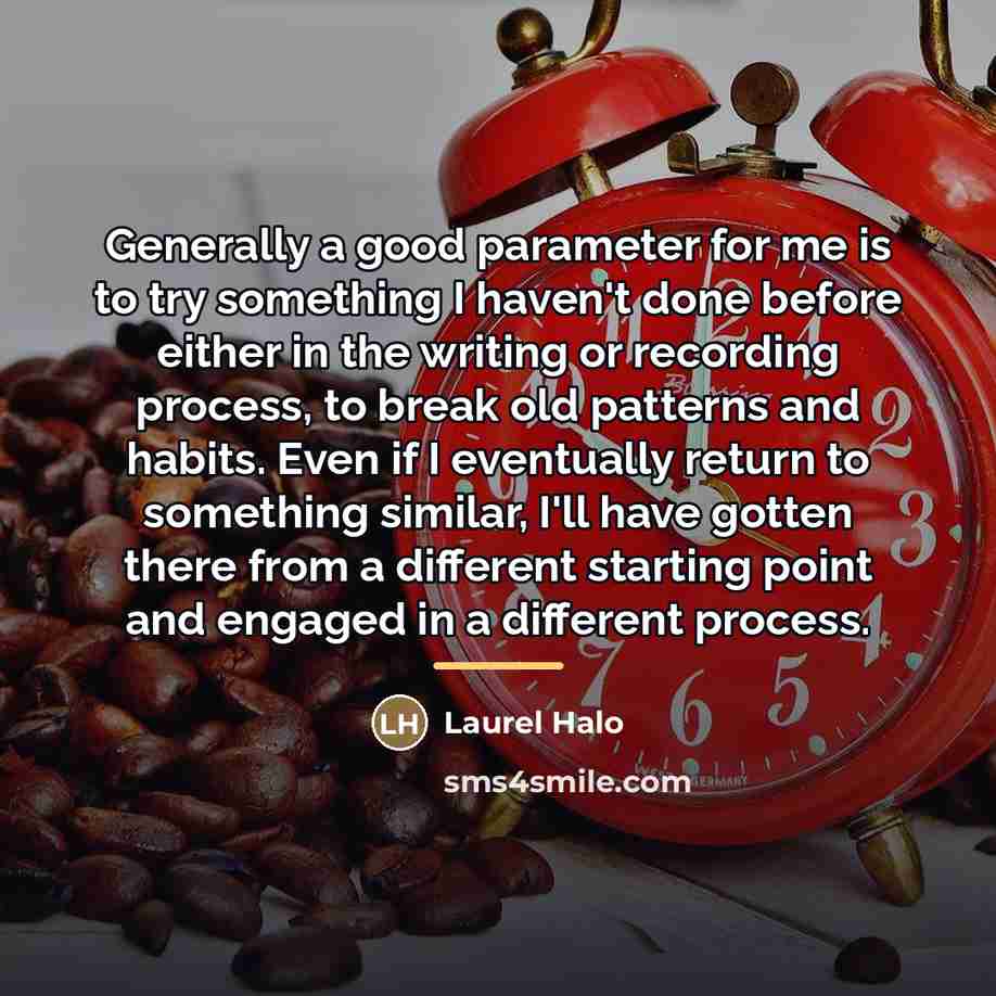 “Generally a good parameter for me is to try something…” quote by Laurel Halo
