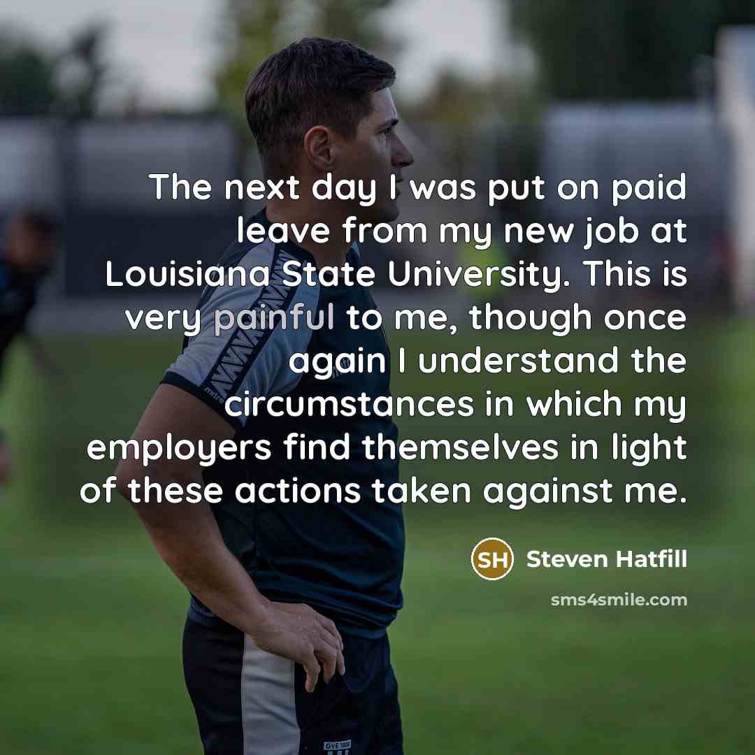 “The next day I was put on paid leave from…” quote by Steven Hatfill
