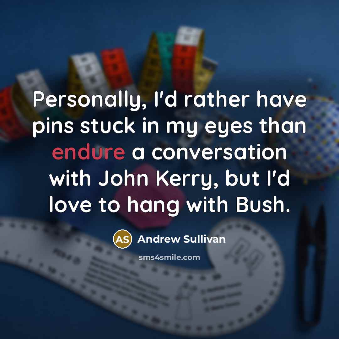 “Personally, I'd rather have pins stuck in my eyes than…” quote by Andrew Sullivan