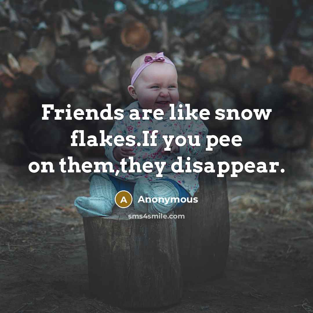 “Friends are like snow flakes.If you pee on them,they disappear.…” quote by Anonymous