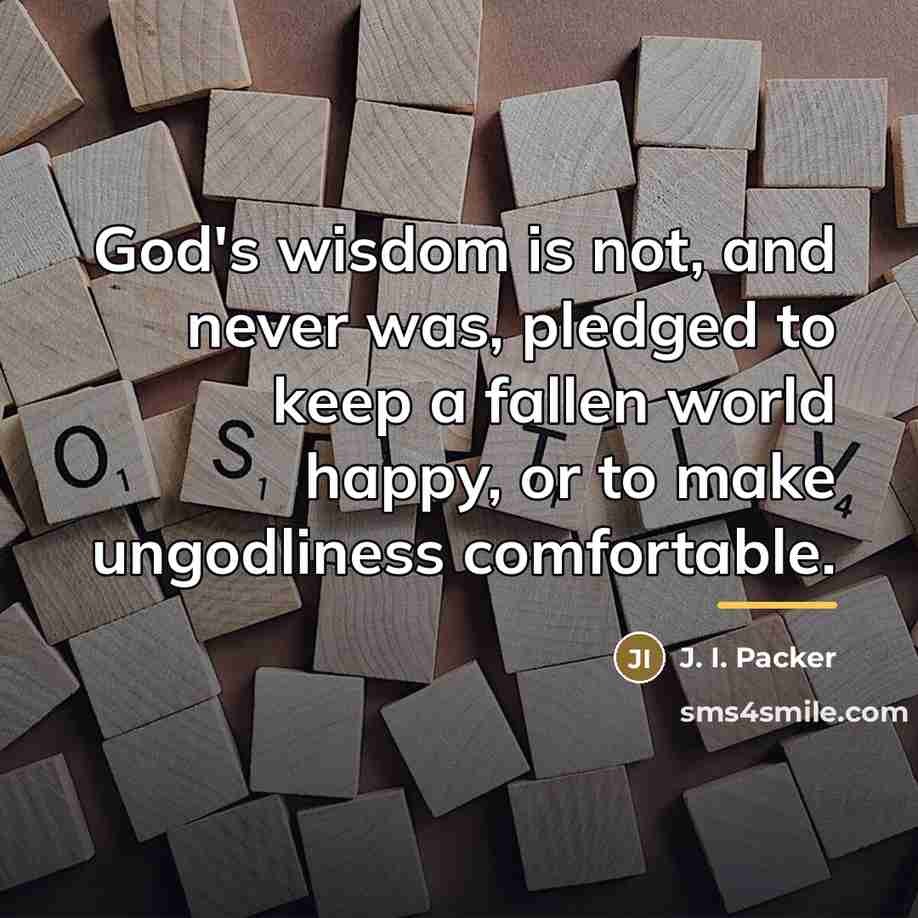 “God's wisdom is not, and never was, pledged to keep…” quote by J. I. Packer