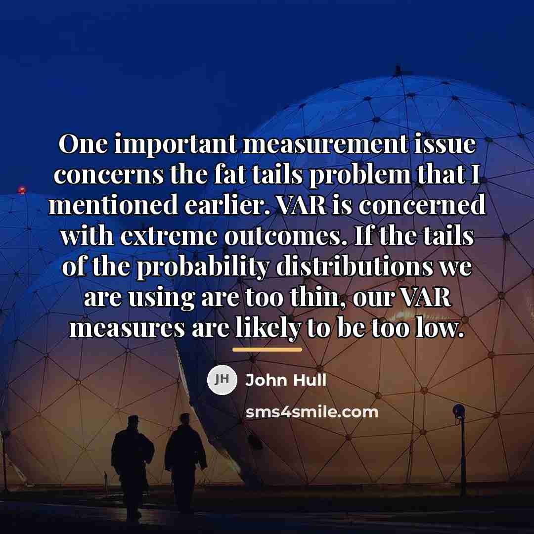 “One important measurement issue concerns the fat tails problem that…” quote by John Hull