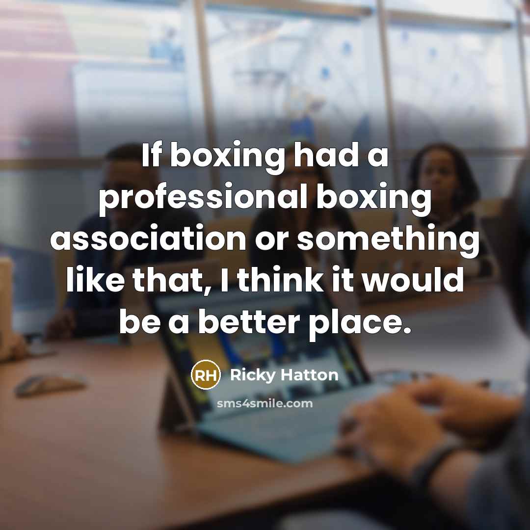 “If boxing had a professional boxing association or something like…” quote by Ricky Hatton