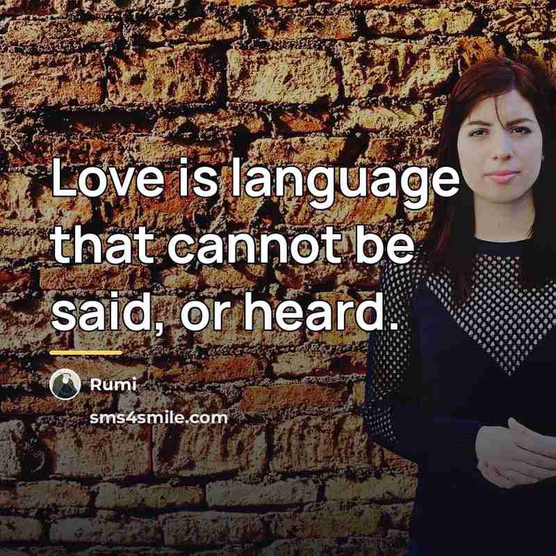 “Love is language that cannot be said, or heard.…” quote by Rumi