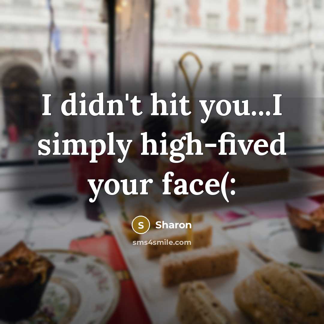 “I didn't hit you...I simply high-fived your face(:…” quote by Sharon