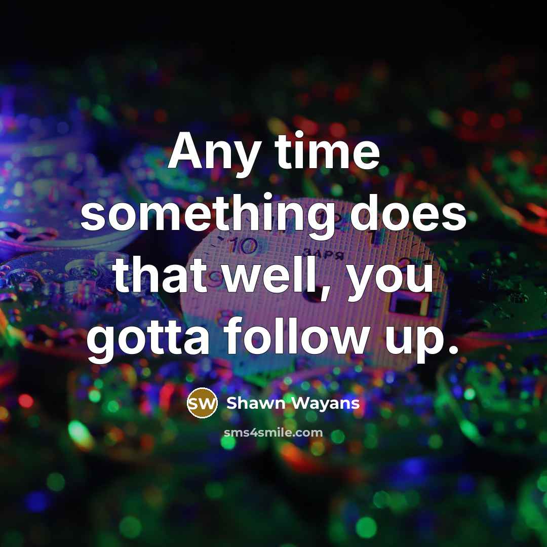 “Any time something does that well, you gotta follow up.…” quote by Shawn Wayans