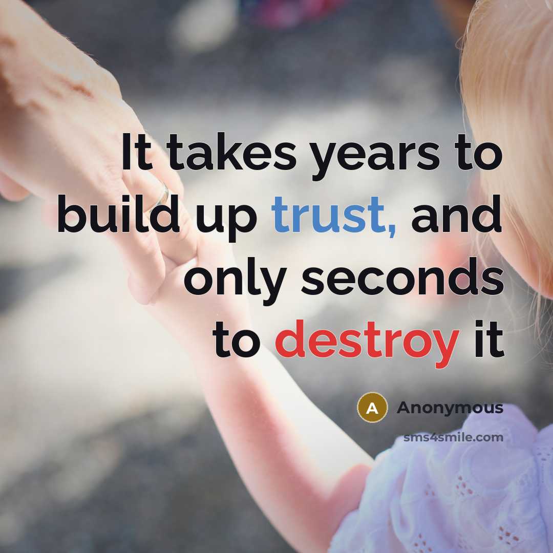 “It takes years to build up trust, and only seconds…” quote by Anonymous