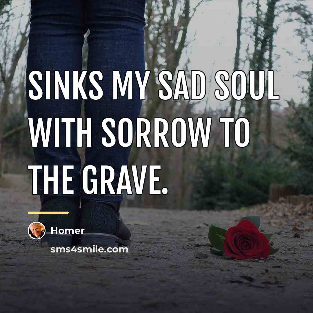 “Sinks my sad soul with sorrow to the grave.…” quote by Homer