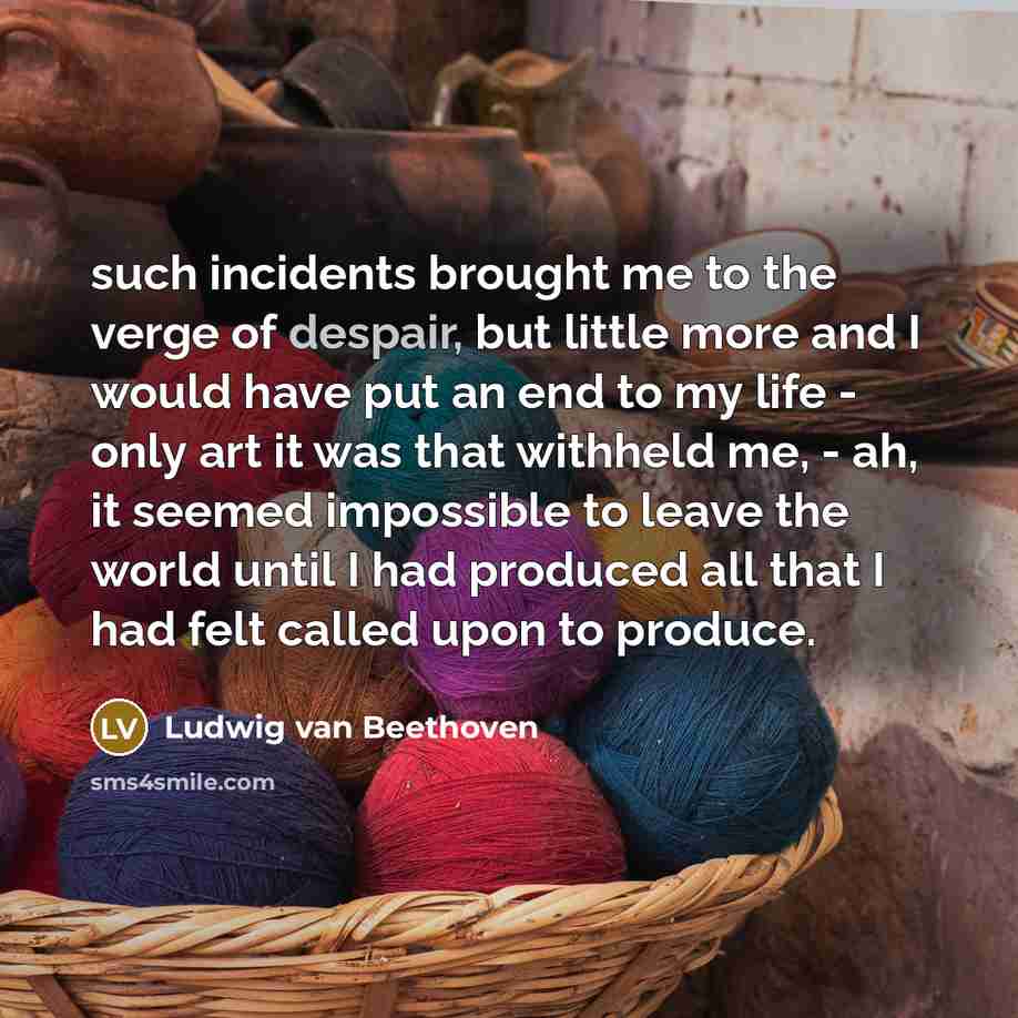 “such incidents brought me to the verge of despair, but…” quote by Ludwig van Beethoven