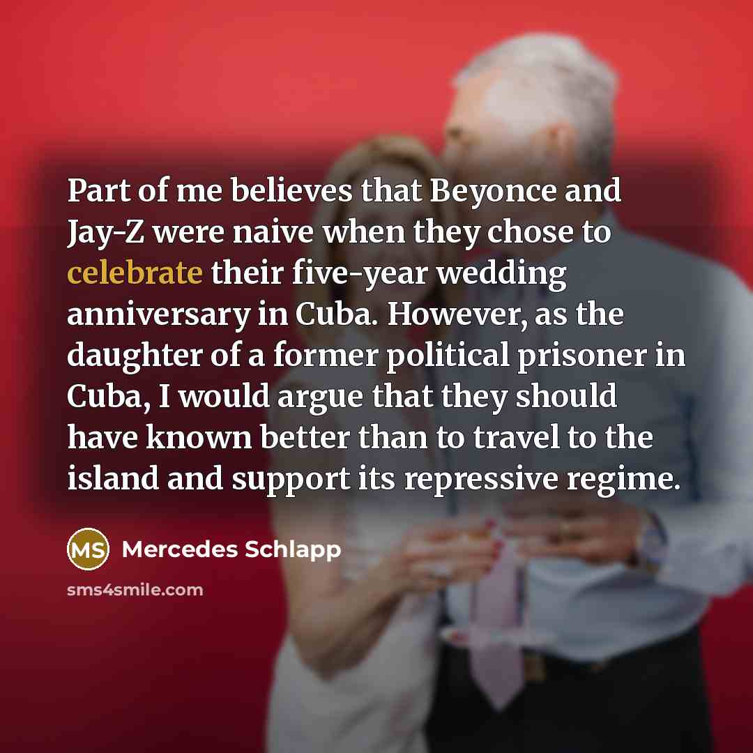 “Part of me believes that Beyonce and Jay-Z were naive…” quote by Mercedes Schlapp
