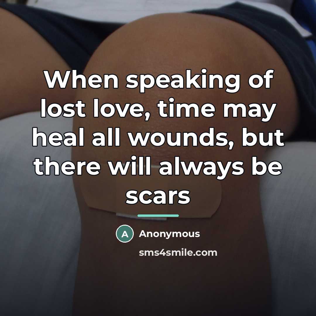 “When speaking of lost love, time may heal all wounds,…” quote by Anonymous