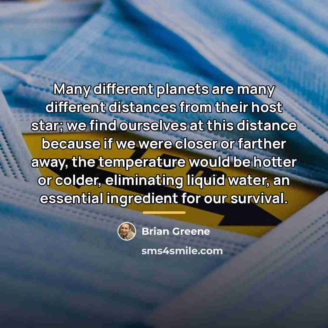 “Many different planets are many different distances from their host…” quote by Brian Greene