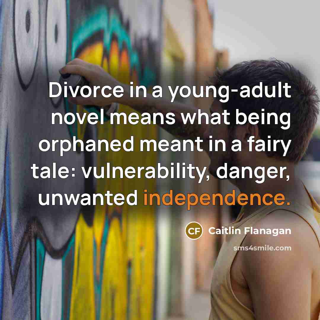 “Divorce in a young-adult novel means what being orphaned meant…” quote by Caitlin Flanagan