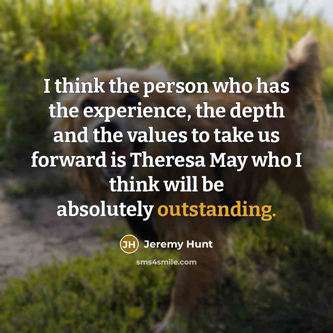 “I think the person who has the experience, the depth…” quote by Jeremy Hunt