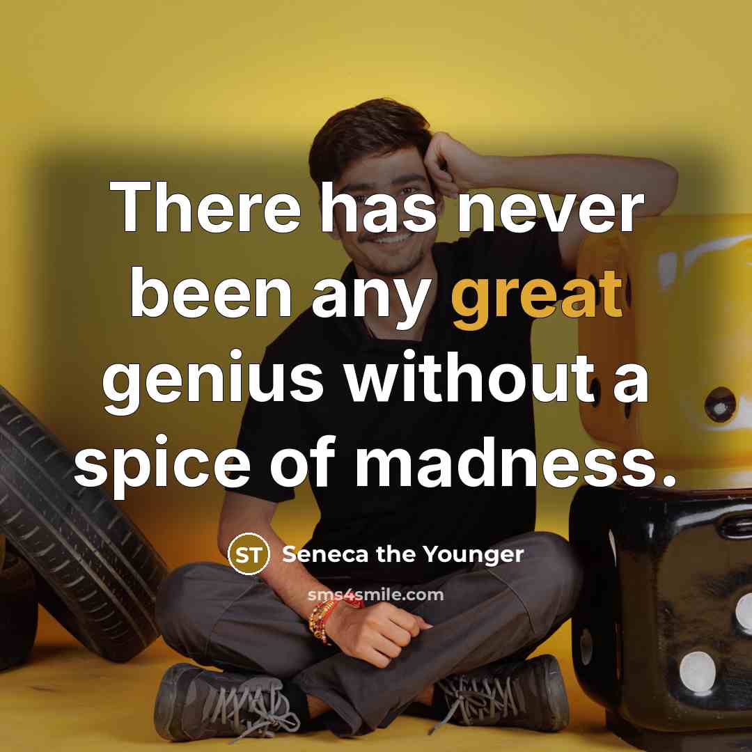 “There has never been any great genius without a spice…” quote by Seneca the Younger