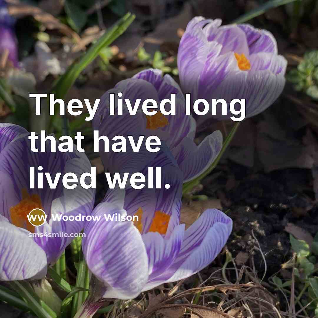 “They lived long that have lived well.…” quote by Woodrow Wilson