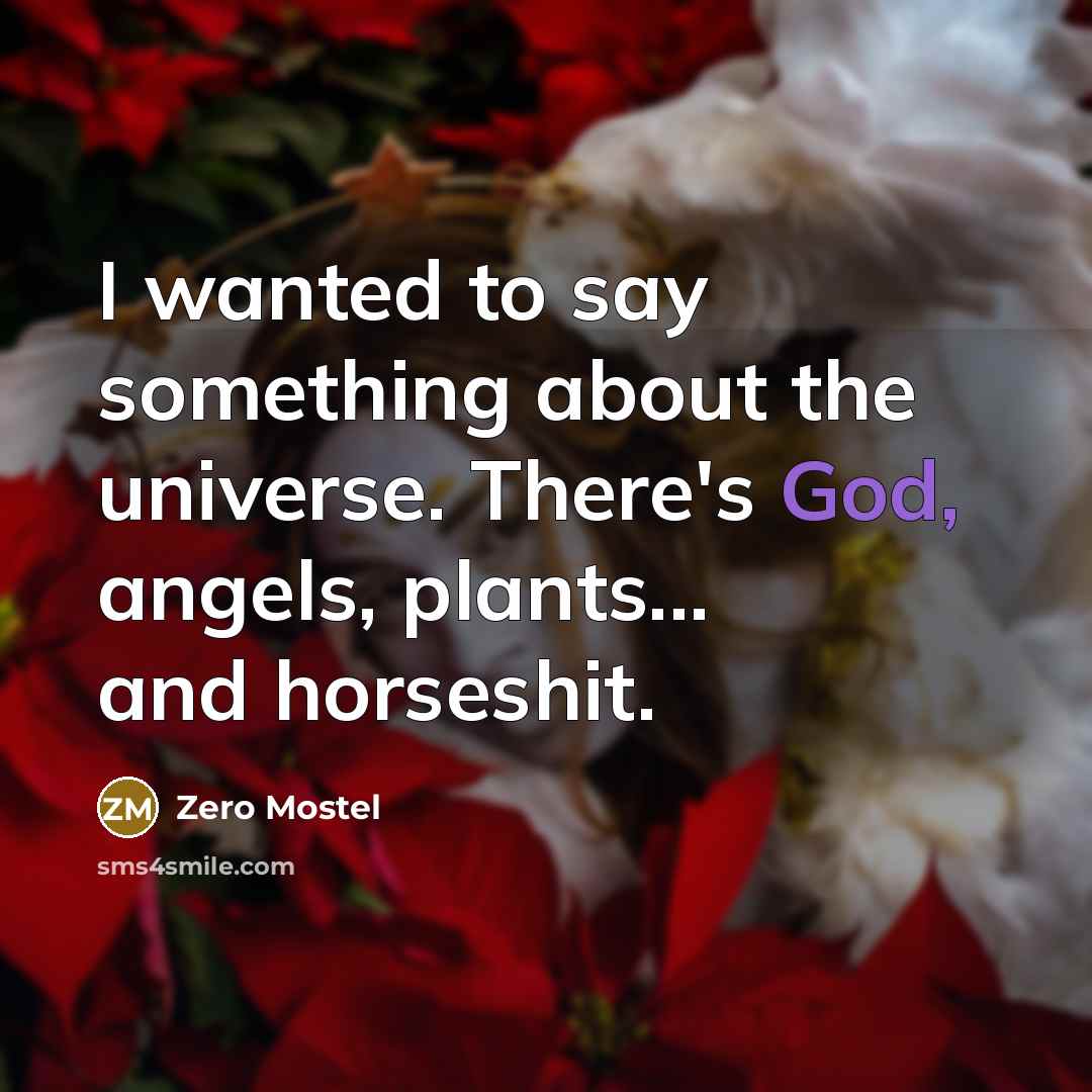 “I wanted to say something about the universe. There's God,…” quote by Zero Mostel