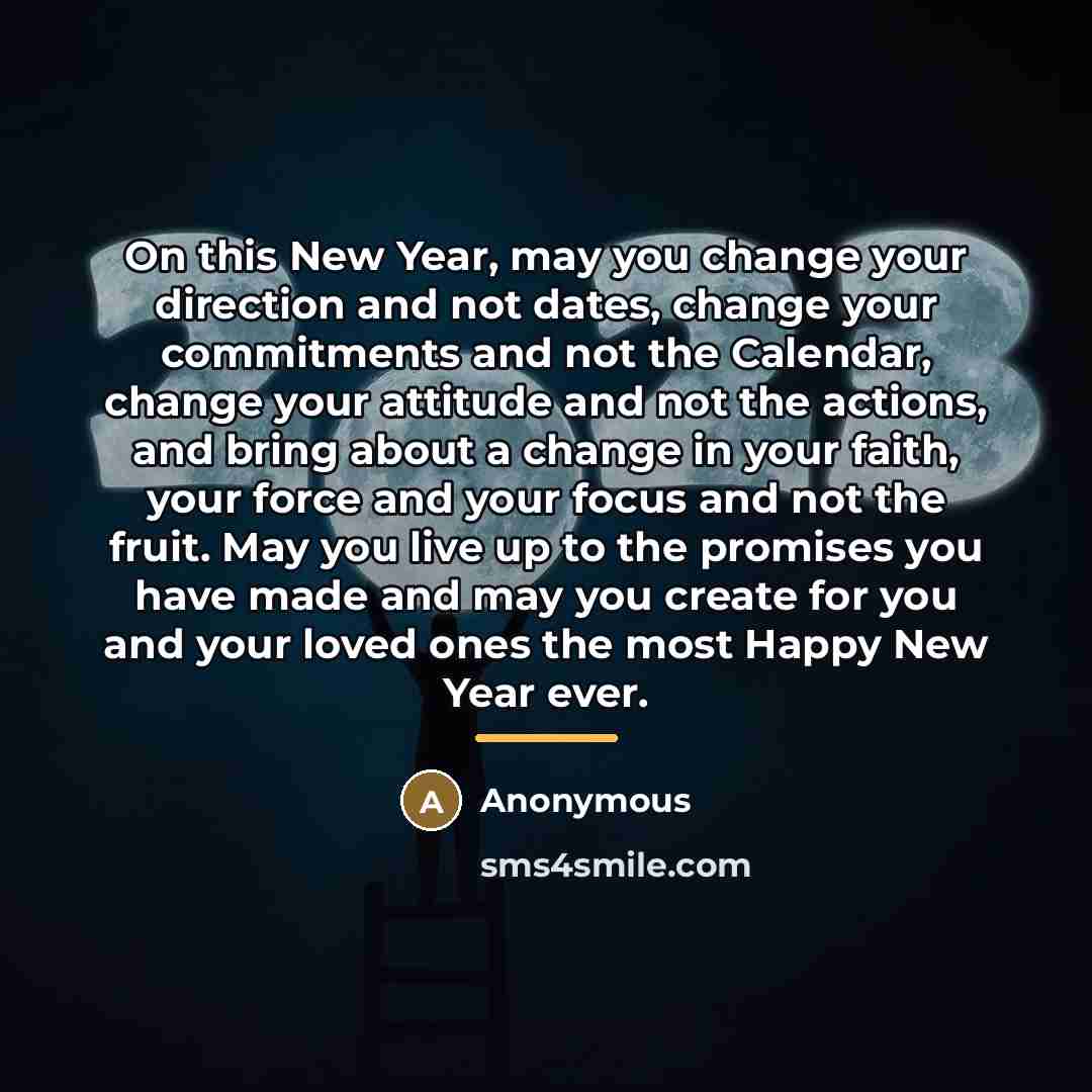 “On this New Year, may you change your direction and…” quote by Anonymous