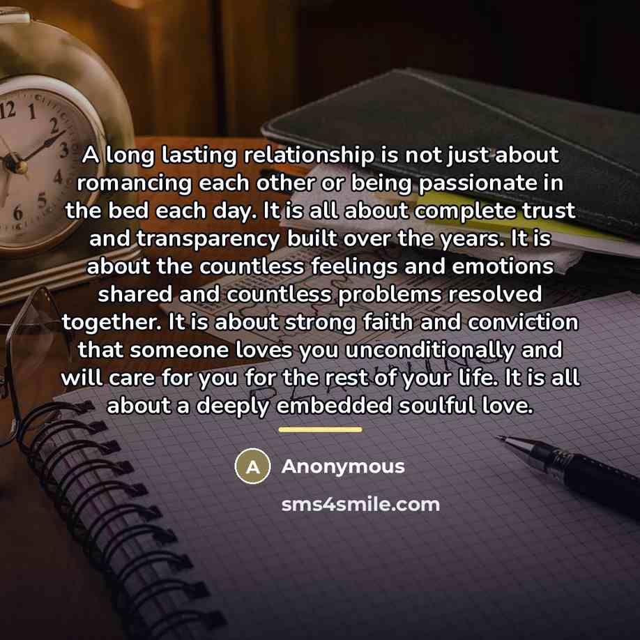 “A long lasting relationship is not just about romancing each…” quote by Anonymous