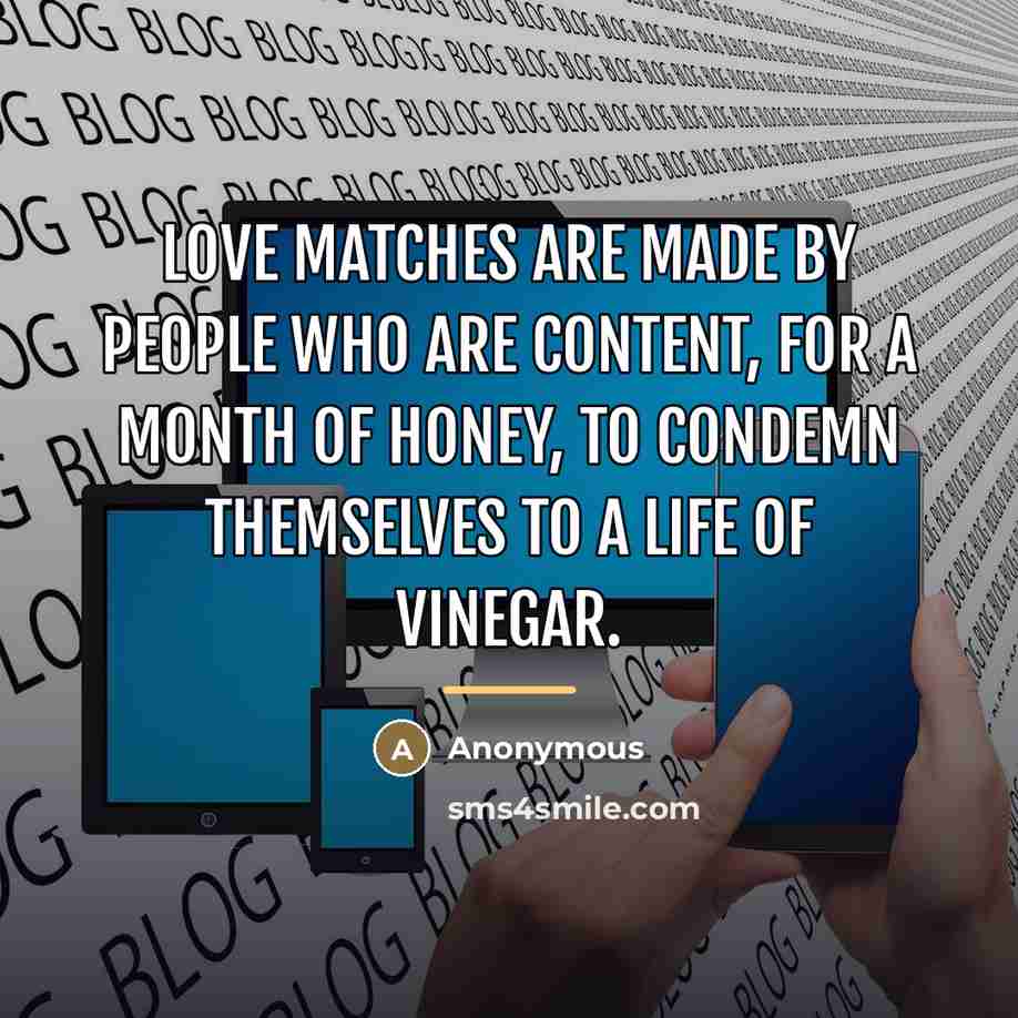 “Love matches are made by people who are content, for…” quote by Lady Marguerite Gardiner Blessington