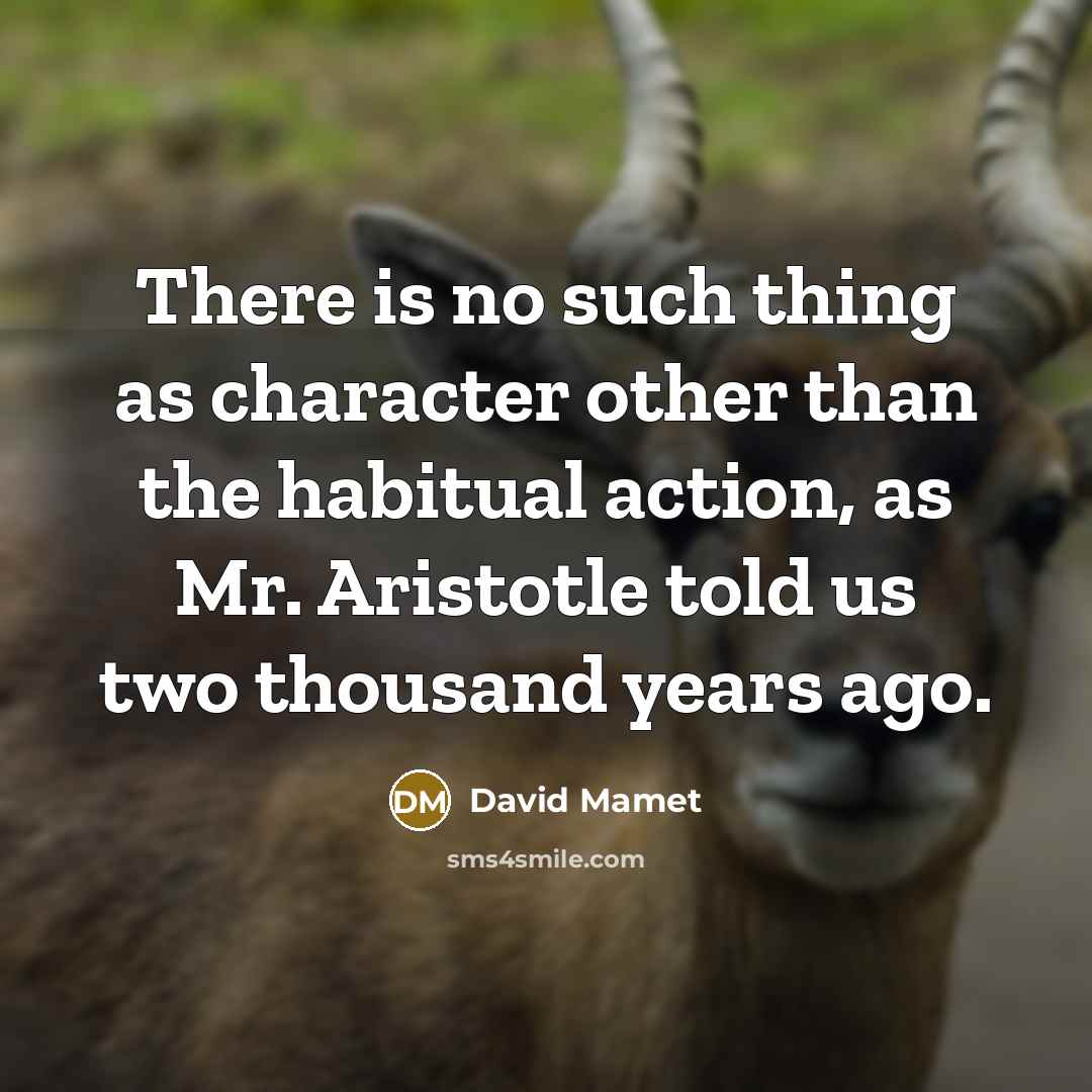 “There is no such thing as character other than the…” quote by David Mamet