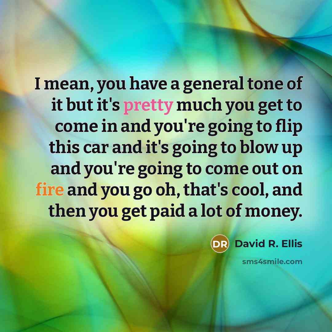 “I mean, you have a general tone of it but…” quote by David R. Ellis