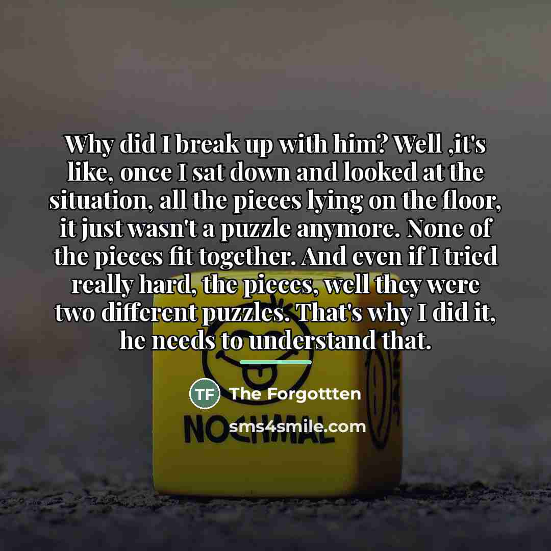 “Why did I break up with him? Well ,it's like,…” quote by Anonymous