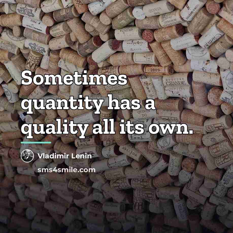 “Sometimes quantity has a quality all its own.…” quote by Vladimir Lenin