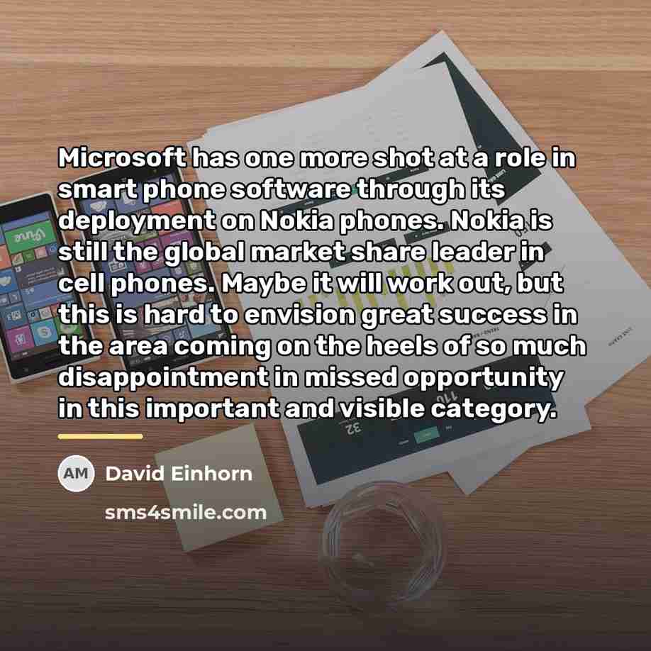 “Microsoft has one more shot at a role in smart…” quote by David Einhorn