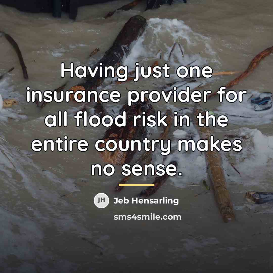 “Having just one insurance provider for all flood risk in…” quote by Jeb Hensarling
