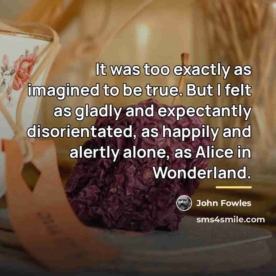 “It was too exactly as imagined to be true. But…” quote by John Fowles