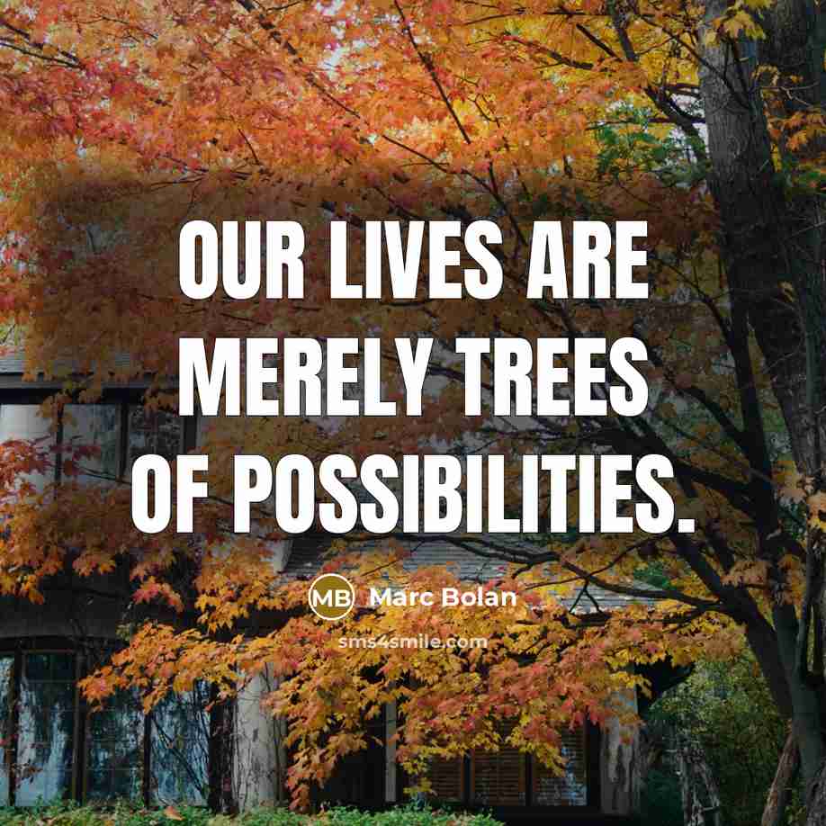 “Our lives are merely trees of possibilities.…” quote by Marc Bolan