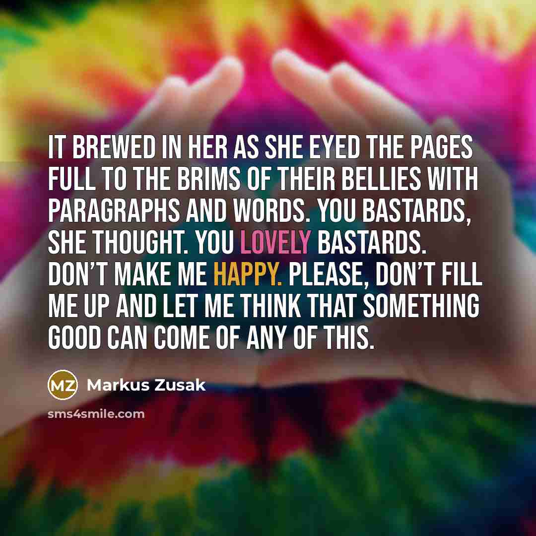 “It brewed in her as she eyed the pages full…” quote by Markus Zusak